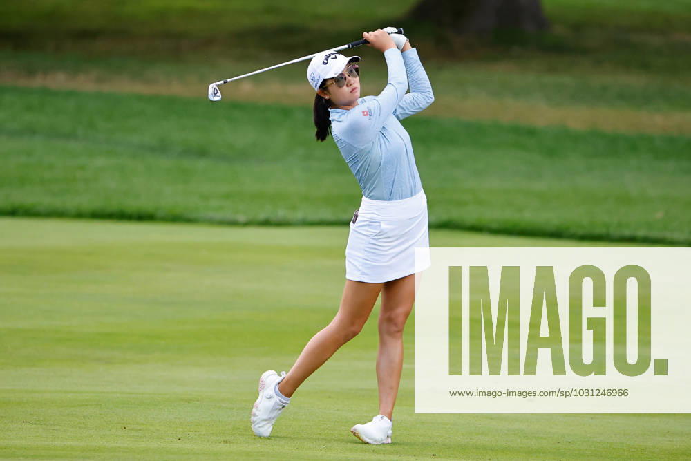 SPRINGFIELD, NJ - JUNE 25: Rose Zhang of the United States plays from the 5th fairway during the final round of the LPGA, Golf Damen KPMG Womens PGA, Golf Herren Championship on June 25, 2023 at Baltusrol Golf Club (Lower Course) in Springfield, New Jersey. (Photo by Rich Graessle Icon Sportswire) GOLF: JUN 25 LPGA KPMG Womens PGA Championship Icon23062519123