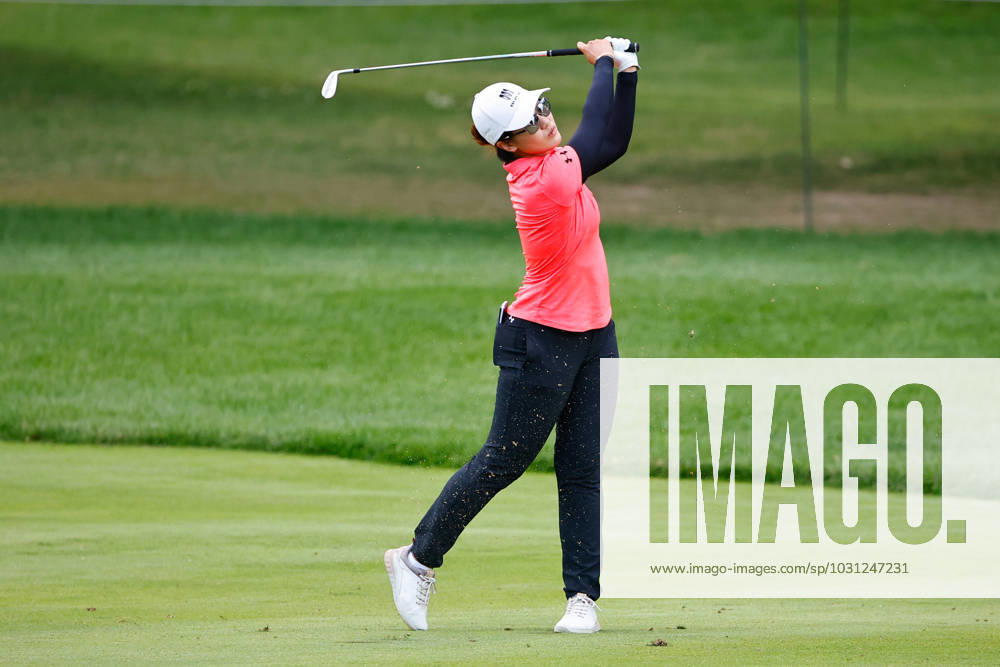 SPRINGFIELD, NJ - JUNE 25: Xiyu Lin of China plays from the 5th fairway during the final round of the LPGA, Golf Damen KPMG Womens PGA, Golf Herren Championship on June 25, 2023 at Baltusrol Golf Club (Lower Course) in Springfield, New Jersey. (Photo by Rich Graessle Icon Sportswire) GOLF: JUN 25 LPGA KPMG Womens PGA Championship Icon23062519133