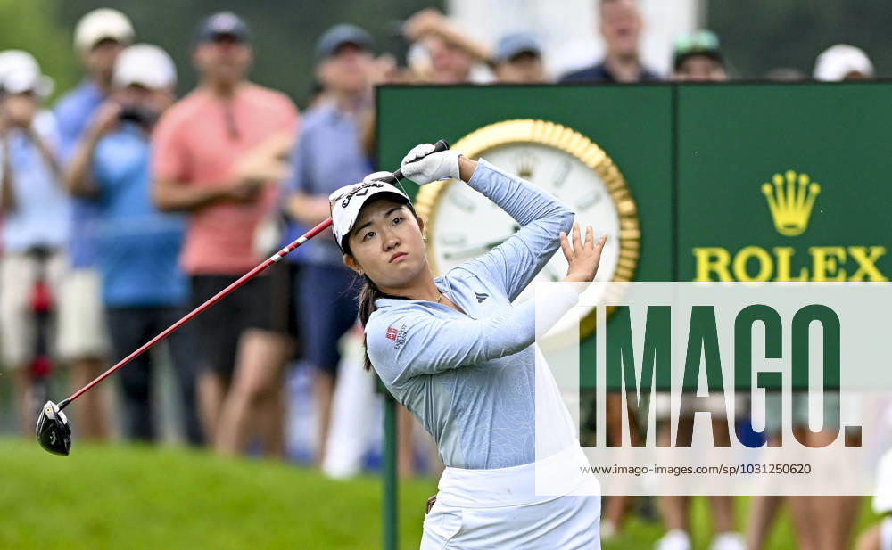 Rose Zhang (USA) reacts a tee shot during the final round of the KPMG Womens Golf Championship at Baltusrol Golf Club in Springfield, NJ on June 23, 2023. Scott Serio Eclipse Sportswire CSM USA - ZUMAcs17 20230625_zaf_cs17_036