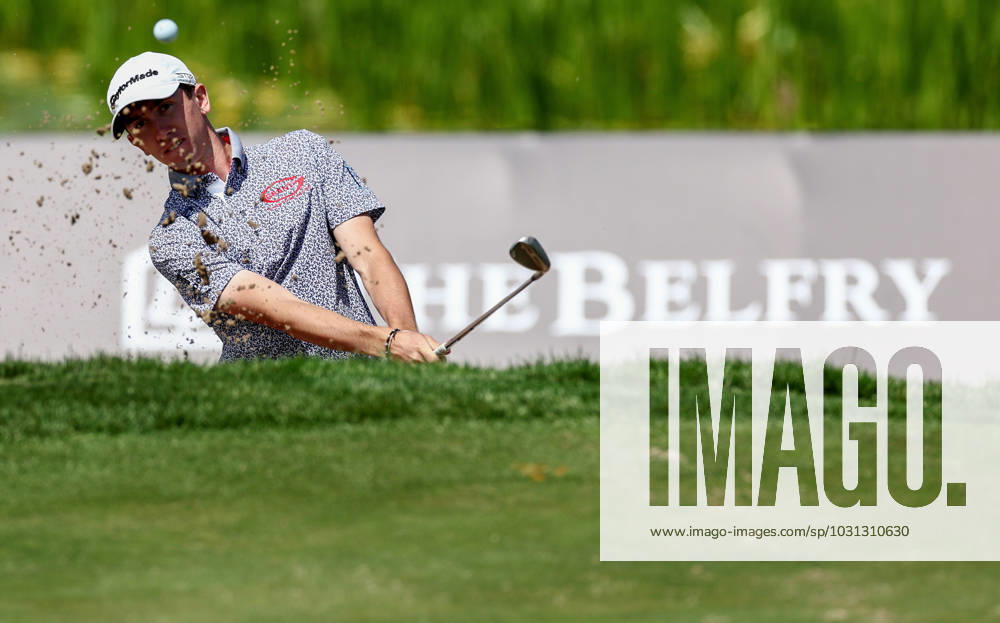 Mandatory Credit: Photo by James Marsh Shutterstock (13987420bo) Tom Mckibbin of Northern Ireland plays from the bunker of the 9th. Betfred British Masters, Day One, Golf, The Belfry Golf Club, Sutton Coldfield, UK - 29 Jun 2023 Betfred British Masters, Day One, Golf, The Belfry Golf Club, Sutton Coldfield, UK - 29 Jun 2023