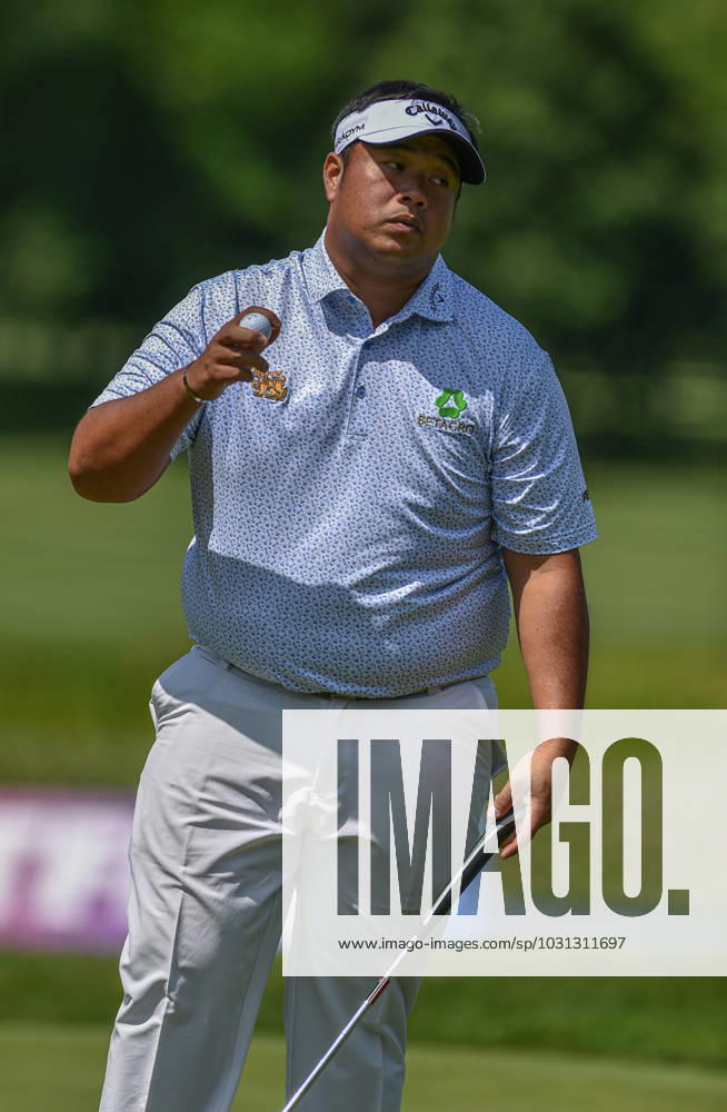 29th June 2023; The Belfry, Sutton Coldfield, West Midlands, England: Betfred British Masters Golf, Day 1; Kiradesh Aphibarnrat (THA) after finishing 1 under par ActionPlus12524897 GodfreyxPitt