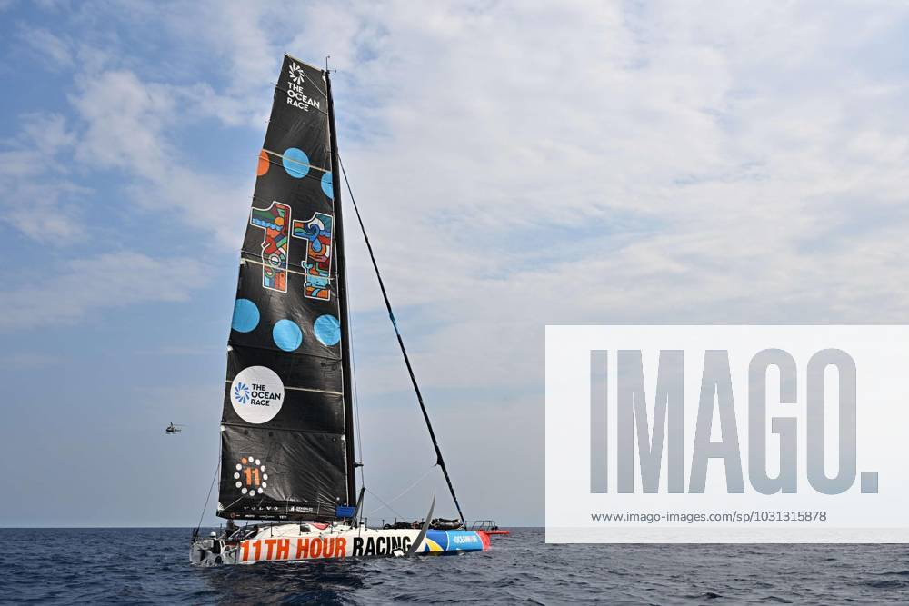 Bilder des Jahres 2023, Sport 06 Juni June 29, 2023, GENOVA, ITALY: American 11th Hours Racing Team competes at the Ocean Race 2023, Genova, Italy, 29 June 2023. 11th Hours Racing Team won the race the Ocean Race 2023 over swiss team Holcim-Prb The sailing tour for crews for the first time in 50 years of history had the grand finale in the Mediterranean Sea. ANSA LUCA ITALY SAILING - ZUMAa110 20230629_zaf_a110_023