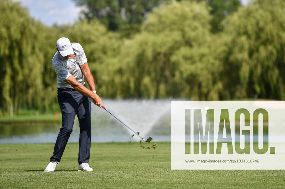 29th June 2023; The Belfry, Sutton Coldfield, West Midlands, England: Betfred British Masters Golf, Day 1; Dale Whitnell (ENG) hits his approach to the 18th green ActionPlus12525027 GodfreyxPitt