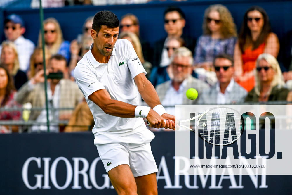 KW26 Bilder des Jahres 2023, Sport 06 Juni Novak Djokovic vs Frances Tiafoe in the Giorgio Armani Tennis Classic at The Hurlingham Club, London, UK on 29 June 2023.