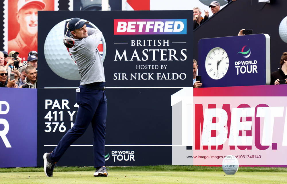 Mandatory Credit: Photo by James Marsh Shutterstock (13987422da) Justin Rose of England on the 1st tee. Betfred British Masters, Day Two, Golf, The Belfry Golf Club, Sutton Coldfield, UK - 30 Jun 2023 Betfred British Masters, Day Two, Golf, The Belfry Golf Club, Sutton Coldfield, UK - 30 Jun 2023