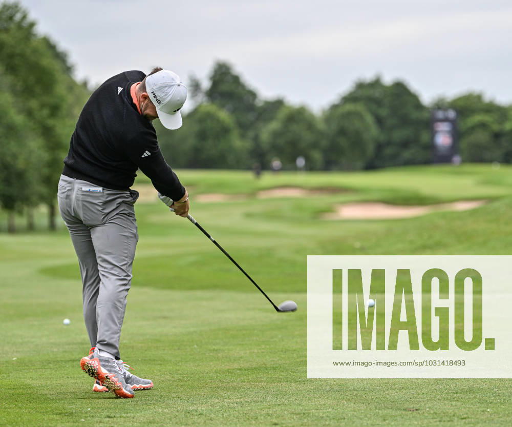 2nd July 2023; The Belfry, Sutton Coldfield, West Midlands, England: Betfred British Masters Golf, Day 4; Connor Syme hits a wood to the 15th green ActionPlus12526207 GodfreyxPitt