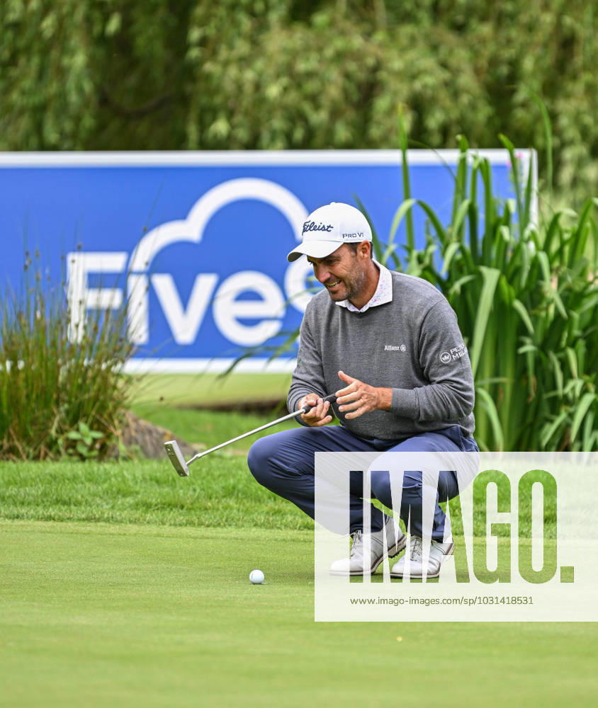 2nd July 2023; The Belfry, Sutton Coldfield, West Midlands, England: Betfred British Masters Golf, Day 4; Edoardo Molinari lines up a putt ActionPlus12526218 GodfreyxPitt