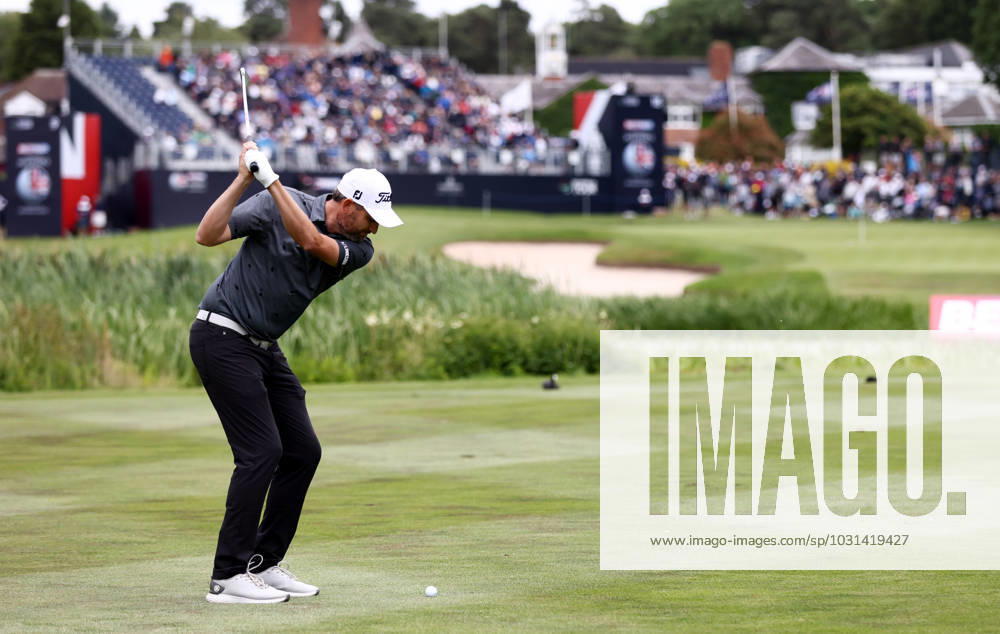 Mandatory Credit: Photo by James Marsh Shutterstock (13987427o) Gunner Wiebe of USA on the 18th hole. Betfred British Masters, Day Four, Golf, The Belfry Golf Club, Sutton Coldfield, UK - 02 Jul 2023 Betfred British Masters, Day Four, Golf, The Belfry Golf Club, Sutton Coldfield, UK - 02 Jul 2023