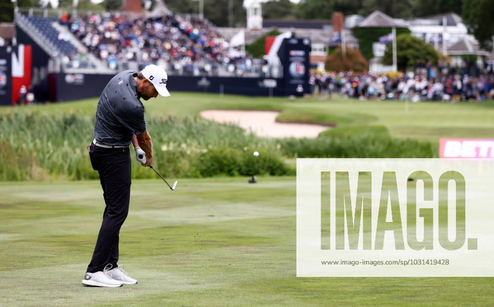 Mandatory Credit: Photo by James Marsh Shutterstock (13987427p) Gunner Wiebe of USA on the 18th hole. Betfred British Masters, Day Four, Golf, The Belfry Golf Club, Sutton Coldfield, UK - 02 Jul 2023 Betfred British Masters, Day Four, Golf, The Belfry Golf Club, Sutton Coldfield, UK - 02 Jul 2023