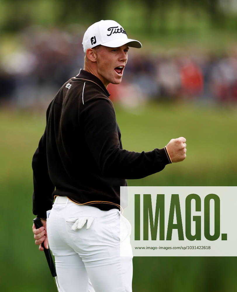 Mandatory Credit: Photo by James Marsh Shutterstock (13987427x) Daniel Hillier of New Zealand celebrates holing a putt on the 18th hole. Betfred British Masters, Day Four, Golf, The Belfry Golf Club, Sutton Coldfield, UK - 02 Jul 2023 Betfred British Masters, Day Four, Golf, The Belfry Golf Club, Sutton Coldfield, UK - 02 Jul 2023