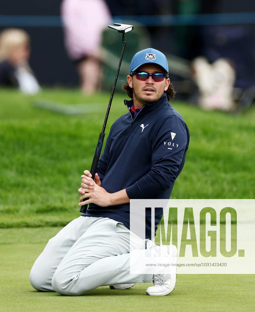 Mandatory Credit: Photo by James Marsh Shutterstock (13987427aq) Ewen Ferguson of Scotland reacts to missing a putt on the 18th hole. Betfred British Masters, Day Four, Golf, The Belfry Golf Club, Sutton Coldfield, UK - 02 Jul 2023 Betfred British Masters, Day Four, Golf, The Belfry Golf Club, Sutton Coldfield, UK - 02 Jul 2023