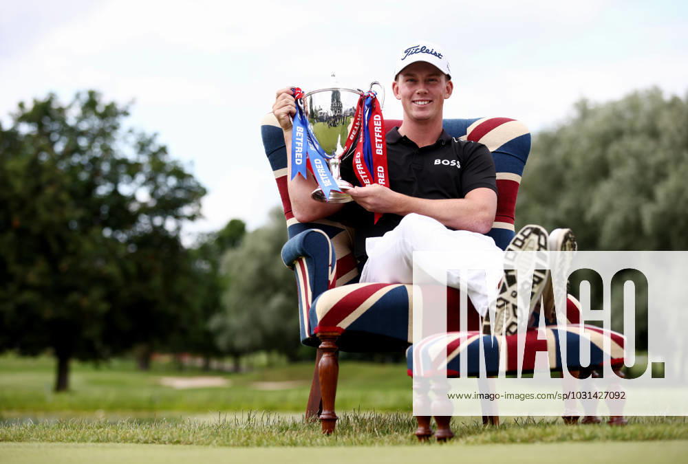 Mandatory Credit: Photo by James Marsh Shutterstock (13987427bl) Daniel Hillier of New Zealand celebrates with the trophy after winning the tournament. Betfred British Masters, Day Four, Golf, The Belfry Golf Club, Sutton Coldfield, UK - 02 Jul 2023 Betfred British Masters, Day Four, Golf, The Belfry Golf Club, Sutton Coldfield, UK - 02 Jul 2023