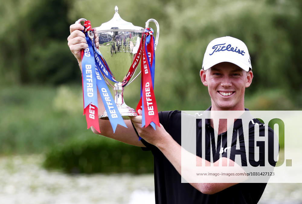 Mandatory Credit: Photo by James Marsh Shutterstock (13987427bh) Daniel Hillier of New Zealand celebrates with the trophy after winning the tournament. Betfred British Masters, Day Four, Golf, The Belfry Golf Club, Sutton Coldfield, UK - 02 Jul 2023 Betfred British Masters, Day Four, Golf, The Belfry Golf Club, Sutton Coldfield, UK - 02 Jul 2023