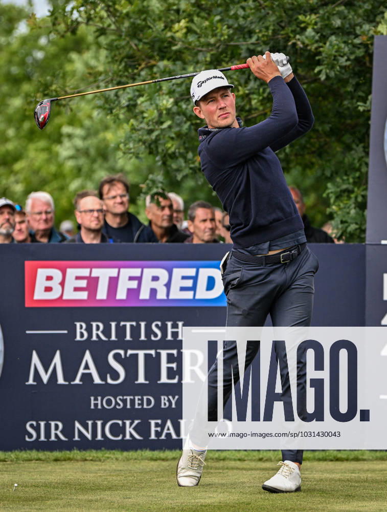 2nd July 2023; The Belfry, Sutton Coldfield, West Midlands, England: Betfred British Masters Golf, Day 4; Niklas Norgaard drives from the 18th tee ActionPlus12526629 GodfreyxPitt