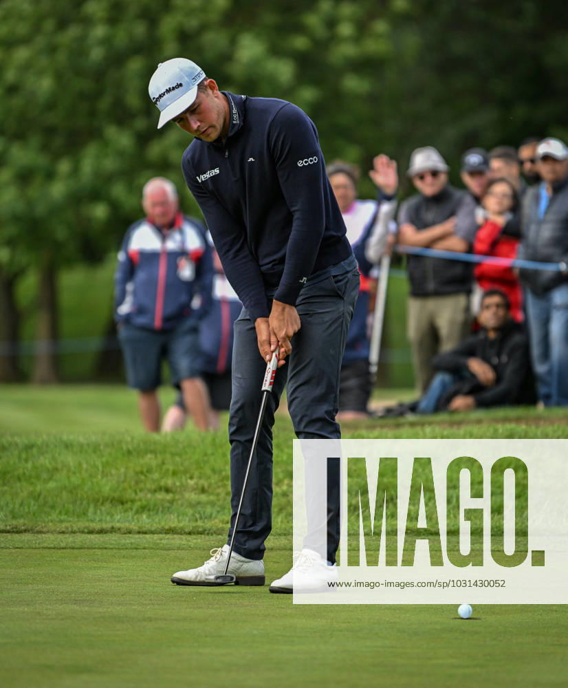2nd July 2023; The Belfry, Sutton Coldfield, West Midlands, England: Betfred British Masters Golf, Day 4; Niklas Norgaard holes his putt on the 18th green ActionPlus12526634 GodfreyxPitt