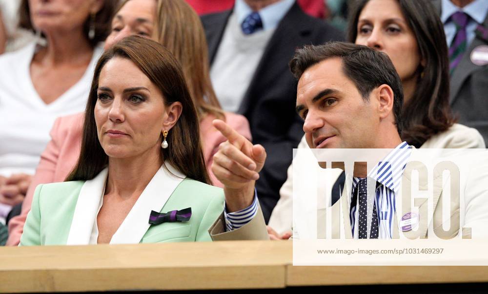 Mandatory Credit: Photo by Dave Shopland Shutterstock (13995876bq) Catherine Princess of Wales and Roger Federer watching the action from the Royal Box Wimbledon Tennis Championships, Day 2, The All England Lawn Tennis and Croquet Club, London, UK - 04 Jul 2023 Wimbledon Tennis Championships, Day 2, The All England Lawn Tennis and Croquet Club, London, UK - 04 Jul 2023