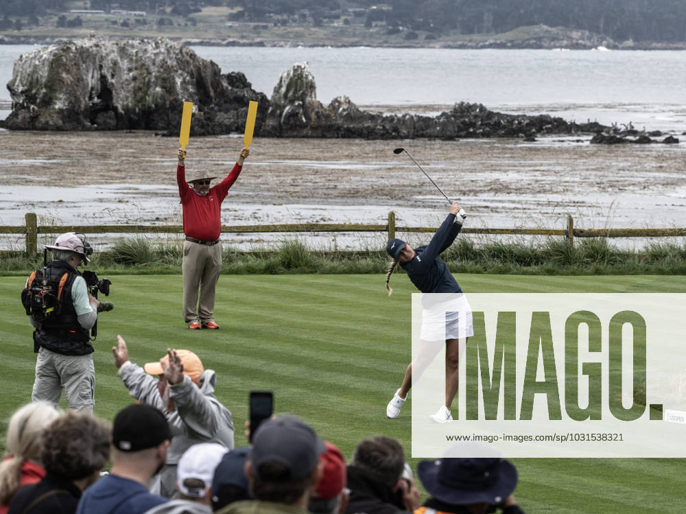 Bailey Tardy tees of on the 18th hole in round two of the Women s U.S. Open at Pebble Beach, California on Friday, July 7, 2023. PBP2023070716 TERRYxSCHMITT