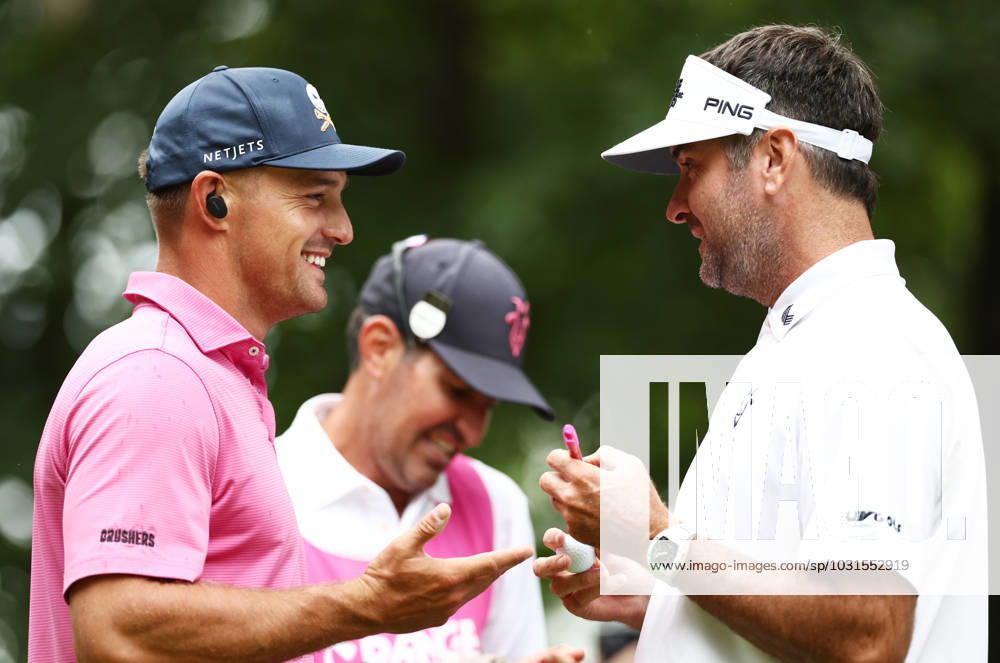 Mandatory Credit: Photo by James Marsh Shutterstock (13995948d) Bubba Watson of USA and team Rangegoats GC with Bryson DeChambeau of USA and team Crushers. LIV Golf Invitational London, Day Two, Golf, Centurion Club, Hemel Hempstead, UK - 08 Jul 2023 LIV Golf Invitational London, Day Two, Golf, Centurion Club, Hemel Hempstead, UK - 08 Jul 2023