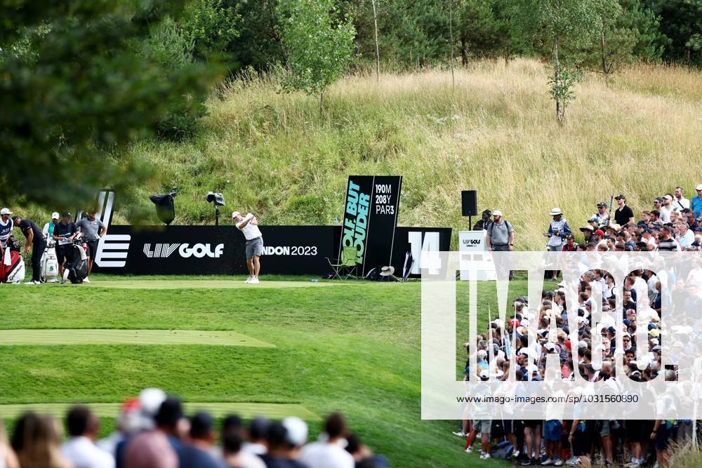 Mandatory Credit: Photo by James Marsh Shutterstock (13995948cc) Brendan Steele of USA and team Hyflyers tees off the 14th hole. LIV Golf Invitational London, Day Two, Golf, Centurion Club, Hemel Hempstead, UK - 08 Jul 2023 LIV Golf Invitational London, Day Two, Golf, Centurion Club, Hemel Hempstead, UK - 08 Jul 2023