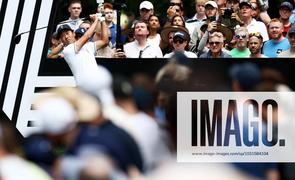 Mandatory Credit: Photo by James Marsh Shutterstock (13995950an) Kevin Na of USA team Iron Heads tees off. LIV Golf Invitational London, Day Three, Golf, Centurion Club, Hemel Hempstead, UK - 09 Jul 2023 LIV Golf Invitational London, Day Three, Golf, Centurion Club, Hemel Hempstead, UK - 09 Jul 2023