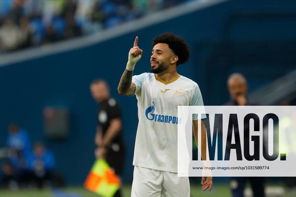 Zenit St. Petersburg v Fenerbahce SK - Pari Match Premier Claudinho of Zenit St. Petersburg gestures during the Pari Match Premier tournament match between FC Zenit Saint Petersburg and Fenerbahce SK on July 9, 2023 at Gazprom Arena in Saint Petersburg, Russia. Saint Petersburg Russia