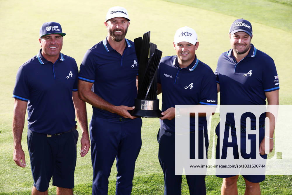 Mandatory Credit: Photo by James Marsh Shutterstock (13995950be) Dustin Johnson, Patrick Reed, Peter Uihlein and Pat Perez of Team Aces celebrate winning the team tournament. LIV Golf Invitational London, Day Three, Golf, Centurion Club, Hemel Hempstead, UK - 09 Jul 2023 LIV Golf Invitational London, Day Three, Golf, Centurion Club, Hemel Hempstead, UK - 09 Jul 2023
