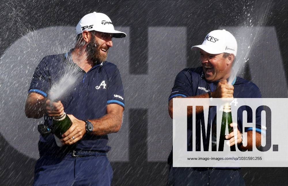 Mandatory Credit: Photo by James Marsh Shutterstock (13995950bn) Dustin Johnson, Patrick Reed, Peter Uihlein and Pat Perez of Team Aces celebrate winning the team tournament. LIV Golf Invitational London, Day Three, Golf, Centurion Club, Hemel Hempstead, UK - 09 Jul 2023 LIV Golf Invitational London, Day Three, Golf, Centurion Club, Hemel Hempstead, UK - 09 Jul 2023