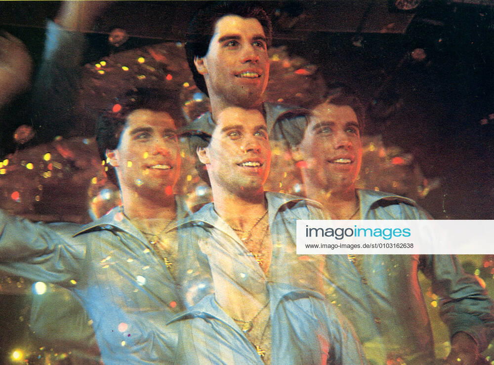 SATURDAY NIGHT FEVER JOHN TRAVOLTA Date: 1977. Strictly editorial use only in conjunction with the promotion of the film. Credit line mandatory. This image is copyright of the film company and is supplied under the terms of issue as film still. No commercial or book cover use permitted without prior consent from the film company. Mandatory credit line: Image courtesy Robert Stigwood Organization Paramount Pictures Ronald Gra