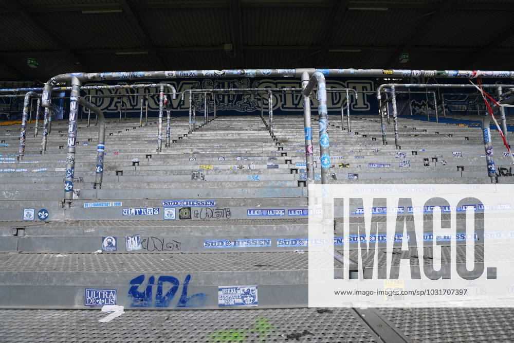 Overview of the stadium at the Böllenfalltor of SV Darmstadt 98 photographed at the soccer test match match Darmstadt 98 against Norwich City on 12 7 2023 in Darmstadt