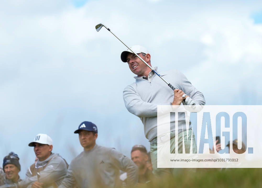 Mandatory Credit: Photo by Stuart Wallace Shutterstock (14003893c) Rory McElroy plays his tee shot at the 8th hole. Genesis Scottish Open, Day One, Golf, The Renaissance Club, North Berwick, UK - 13 Jul 2023 Genesis Scottish Open, Day One, Golf, The Renaissance Club, North Berwick, UK - 13 Jul 2023