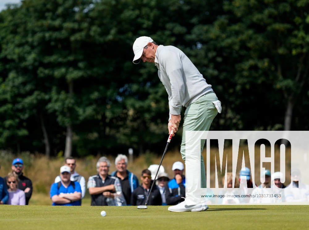 Mandatory Credit: Photo by Stuart Wallace Shutterstock (14003893l) Rory McIlroy makes a par putt on the 9th green. Genesis Scottish Open, Day One, Golf, The Renaissance Club, North Berwick, UK - 13 Jul 2023 Genesis Scottish Open, Day One, Golf, The Renaissance Club, North Berwick, UK - 13 Jul 2023