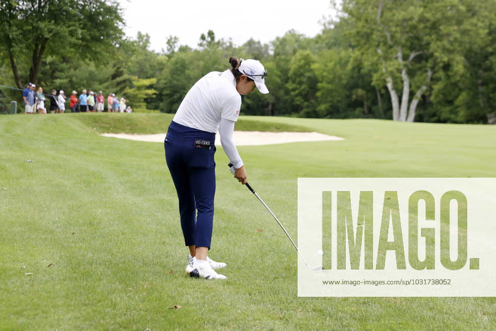 SYLVANIA, OH - JULY 13: LPGA, Golf Damen golfer Rose Zhang plays her second shot on the 16th hole during the first round of the Dana Open on July 13, 2023, at Highland Meadows Golf Club in Sylvania, Ohio. (Photo by Brian Spurlock Icon Sportswire) GOLF: JUL 13 LPGA Dana Open Icon230713013