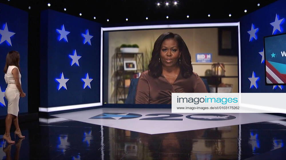 In this image from the Democratic National Convention video feed, American actress Eva Longoria introduces former first lady Michelle Obama who will deliver the Keynote Remarks during the first night of the convention on Monday, August 17, 2020 USA - ZUMAs152 20200817_zaa_s152_066