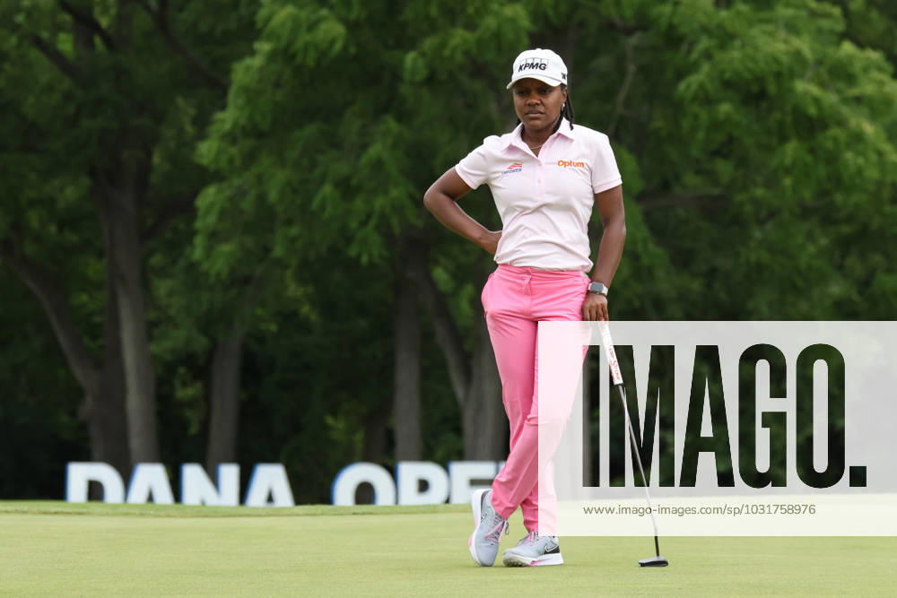 SYLVANIA, OH - JULY 13: Mariah Stackhouse waits to put on the 18th green during the first round of the LPGA, Golf Damen Dana Open on July 13, 2023 at Highland Meadows Golf Club in Sylvania, Ohio. (Photo by Scott W. Grau Icon Sportswire) GOLF: JUL 13 LPGA Dana Open Icon23071350