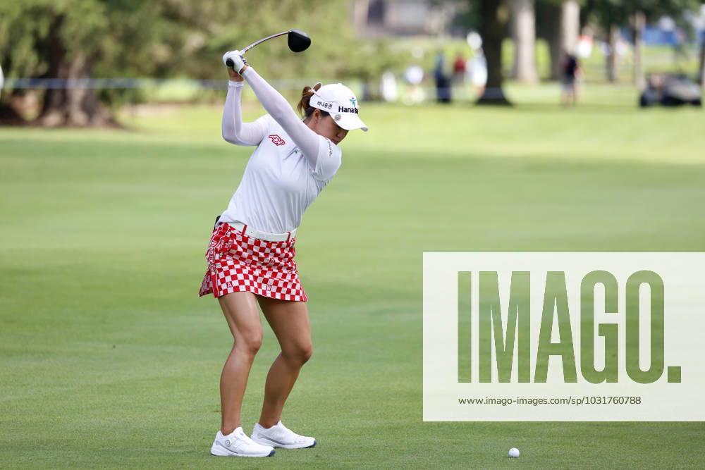 SYLVANIA, OH - JULY 13: LPGA, Golf Damen golfer Minjee Lee plays her second shot on the 17th hole during the first round of the Dana Open on July 13, 2023, at Highland Meadows Golf Club in Sylvania, Ohio. (Photo by Brian Spurlock Icon Sportswire) GOLF: JUL 13 LPGA Dana Open Icon230713106
