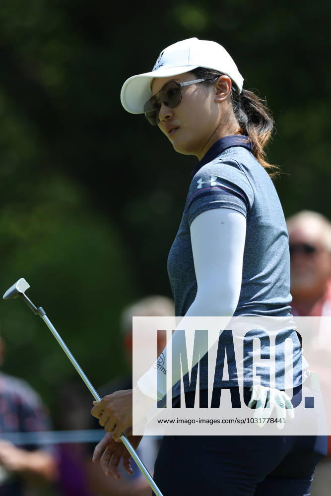 Dana Open Xiyu Janet Lin of China reacts after missing a putt on the 4th green during Day Two of the Dana Open at Highland Meadows Golf Club in Sylvania, Ohio USA, on Friday, July 14, 2023. Sylvania Ohio United States