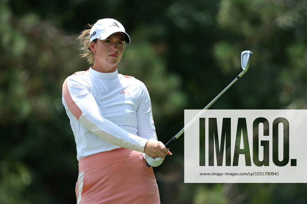 Dana Open Linn Grant of Sweden tees off on the second tee during Day Two of the Dana Open at Highland Meadows Golf Club in Sylvania, Ohio USA, on Friday, July 14, 2023. Sylvania Ohio United States