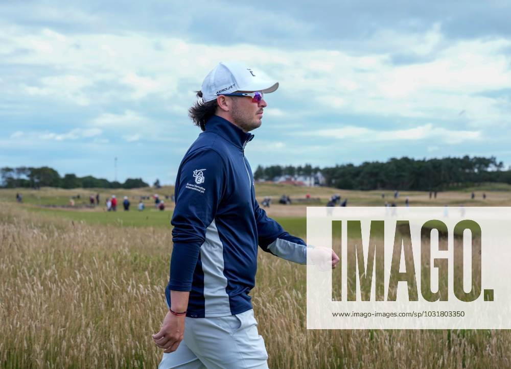 Mandatory Credit: Photo by Stuart Wallace Shutterstock (14003897b) Ewen Ferguson (SCO) walks towards the fairway on the 1st hole of his 3rd round. Genesis Scottish Open, Day Three, Golf, The Renaissance Club, North Berwick, UK - 15 Jul 2023 Genesis Scottish Open, Day Three, Golf, The Renaissance Club, North Berwick, UK - 15 Jul 2023
