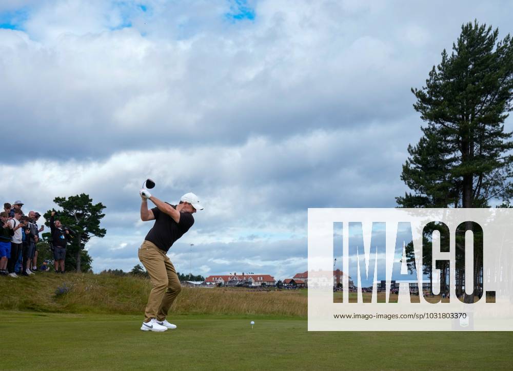 Mandatory Credit: Photo by Stuart Wallace Shutterstock (14003897e) Rory McIlroy (NIR) plays his tee shot at the 2nd hole during the 3rd round. Genesis Scottish Open, Day Three, Golf, The Renaissance Club, North Berwick, UK - 15 Jul 2023 Genesis Scottish Open, Day Three, Golf, The Renaissance Club, North Berwick, UK - 15 Jul 2023
