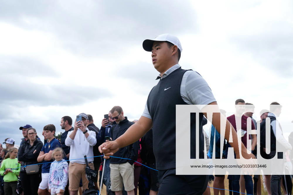 Mandatory Credit: Photo by Stuart Wallace Shutterstock (14003897k) Tom Kim (KOR) walks to the 3rd tee during the 3rd round. Genesis Scottish Open, Day Three, Golf, The Renaissance Club, North Berwick, UK - 15 Jul 2023 Genesis Scottish Open, Day Three, Golf, The Renaissance Club, North Berwick, UK - 15 Jul 2023