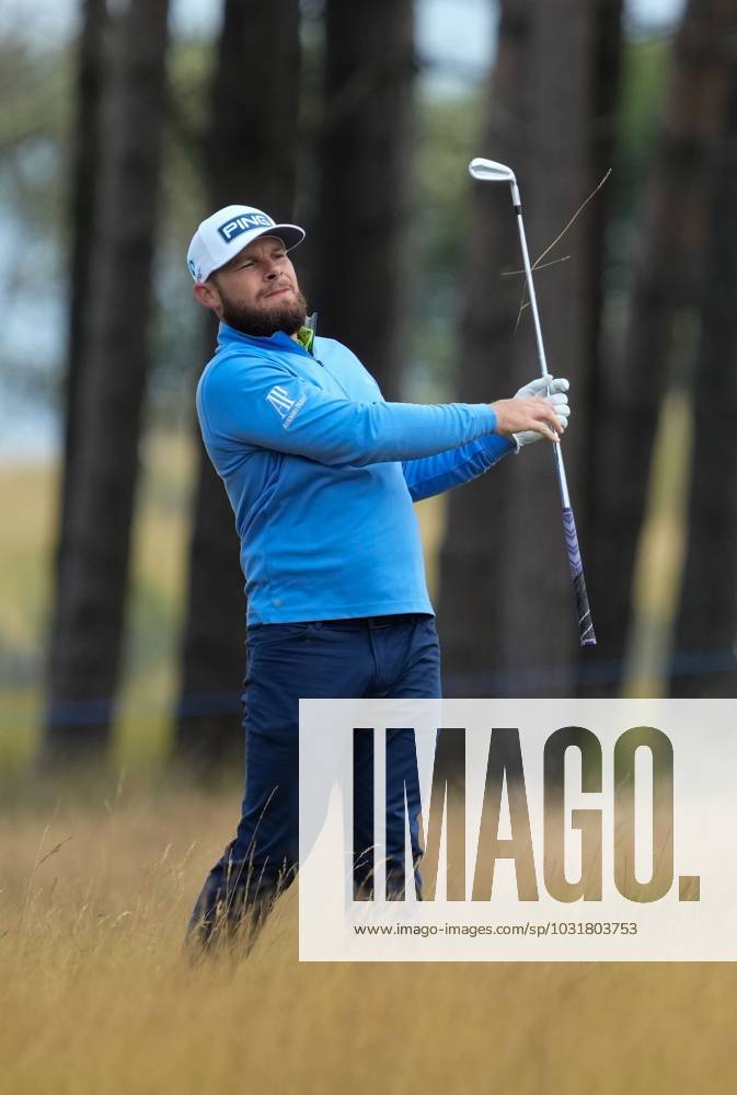 Mandatory Credit: Photo by Stuart Wallace Shutterstock (14003897v) Tyrrell Hatton (ENG) on the 1st hole during the 3rd round. Genesis Scottish Open, Day Three, Golf, The Renaissance Club, North Berwick, UK - 15 Jul 2023 Genesis Scottish Open, Day Three, Golf, The Renaissance Club, North Berwick, UK - 15 Jul 2023