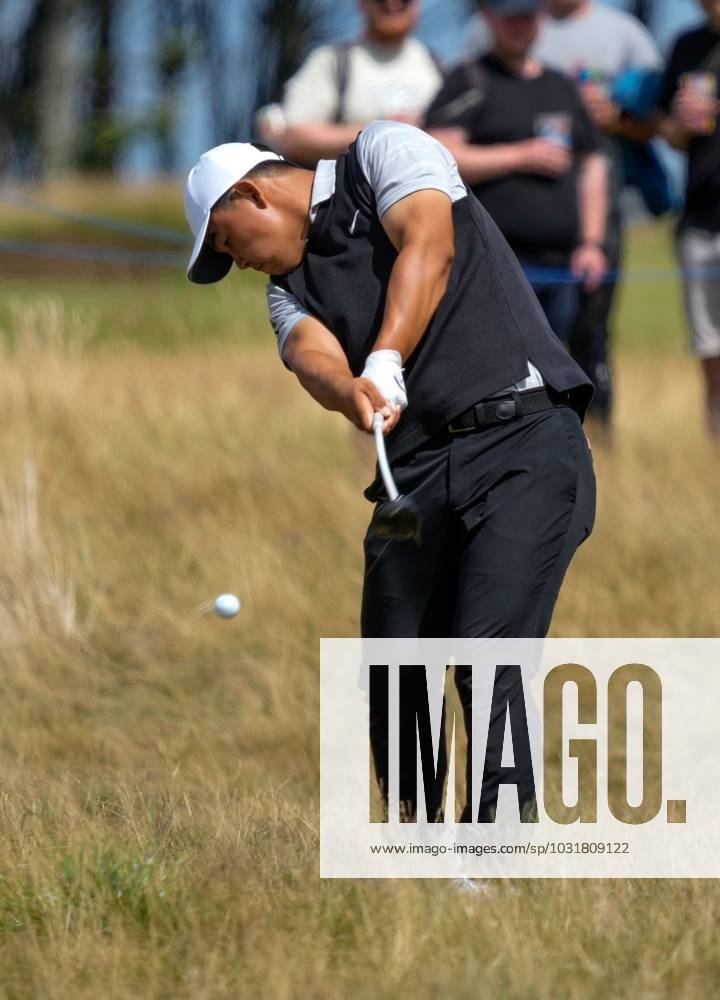 Mandatory Credit: Photo by Stuart Wallace Shutterstock (14003897z) Tom Kim (KOR) plays from the rough on the 15h hole during the 3rd round. Genesis Scottish Open, Day Three, Golf, The Renaissance Club, North Berwick, UK - 15 Jul 2023 Genesis Scottish Open, Day Three, Golf, The Renaissance Club, North Berwick, UK - 15 Jul 2023