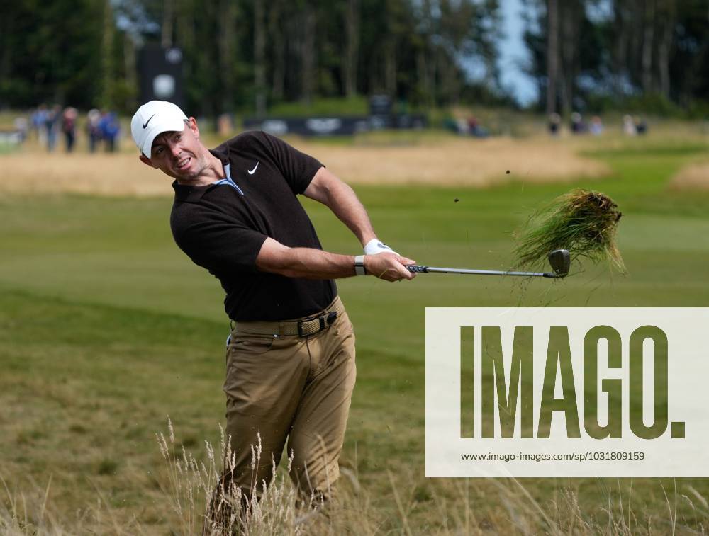 Mandatory Credit: Photo by Stuart Wallace Shutterstock (14003897ad) Rory McIlroy (NIR) plays from the rough on the 15h hole during the 3rd round. Genesis Scottish Open, Day Three, Golf, The Renaissance Club, North Berwick, UK - 15 Jul 2023 Genesis Scottish Open, Day Three, Golf, The Renaissance Club, North Berwick, UK - 15 Jul 2023