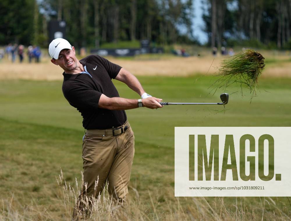 Mandatory Credit: Photo by Stuart Wallace Shutterstock (14003897ai) Caption correction: Rory McIlroy (NIR) plays from the rough on the 16h hole during the 3rd round. Genesis Scottish Open, Day Three, Golf, The Renaissance Club, North Berwick, UK - 15 Jul 2023 Genesis Scottish Open, Day Three, Golf, The Renaissance Club, North Berwick, UK - 15 Jul 2023
