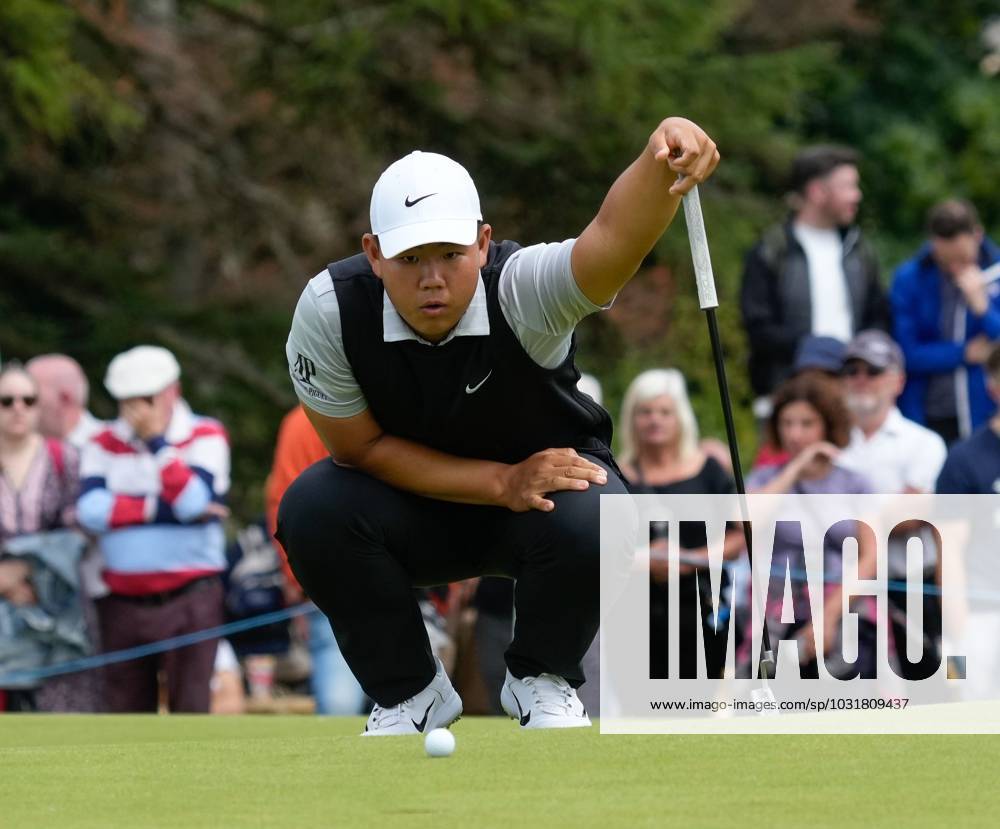 Mandatory Credit: Photo by Stuart Wallace Shutterstock (14003897am) Tom Kim (KOR) on the 17th green during the 3rd round. Genesis Scottish Open, Day Three, Golf, The Renaissance Club, North Berwick, UK - 15 Jul 2023 Genesis Scottish Open, Day Three, Golf, The Renaissance Club, North Berwick, UK - 15 Jul 2023