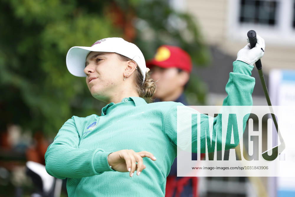 SYLVANIA, OH - JULY 15: LPGA, Golf Damen golfer Stephanie Kyriacou plays her tee shot on the 14th hole during the third round of the Dana Open on July 15, 2023, at Highland Meadows Golf Club in Sylvania, Ohio. (Photo by Brian Spurlock Icon Sportswire) GOLF: JUL 15 LPGA Dana Open Icon230715099