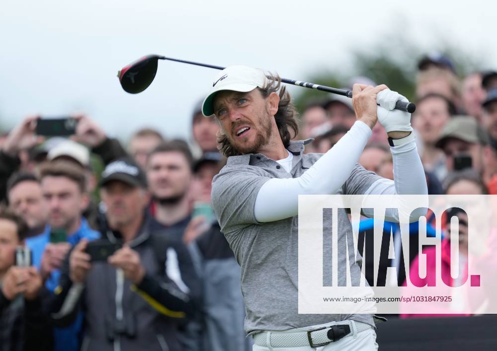 Mandatory Credit: Photo by Stuart Wallace Shutterstock (14003901af) Tommy Fleetwood (ENG) on the 2nd tee during the final round. Genesis Scottish Open, Day Four, Golf, The Renaissance Club, North Berwick, UK - 16 Jul 2023 Genesis Scottish Open, Day Four, Golf, The Renaissance Club, North Berwick, UK - 16 Jul 2023