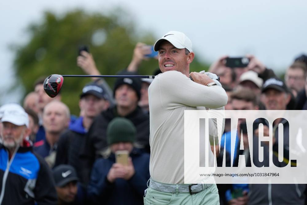 Mandatory Credit: Photo by Stuart Wallace Shutterstock (14003901v) Rory McIlroy (NIR) on the 2nd tee during the final round. Genesis Scottish Open, Day Four, Golf, The Renaissance Club, North Berwick, UK - 16 Jul 2023 Genesis Scottish Open, Day Four, Golf, The Renaissance Club, North Berwick, UK - 16 Jul 2023
