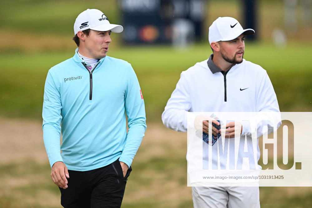 Mandatory Credit: Photo by Greig Cowie Shutterstock (14012011bl) Matt Fitzpatrick and Brother Alan Fitzpatrick on the 2nd fairway The British Open Championship, Practice, Golf, Royal Liverpool Golf Club, Liverpool, UK - 17 Jul 2023 The British Open Championship, Practice, Golf, Royal Liverpool Golf Club, Liverpool, UK - 17 Jul 2023