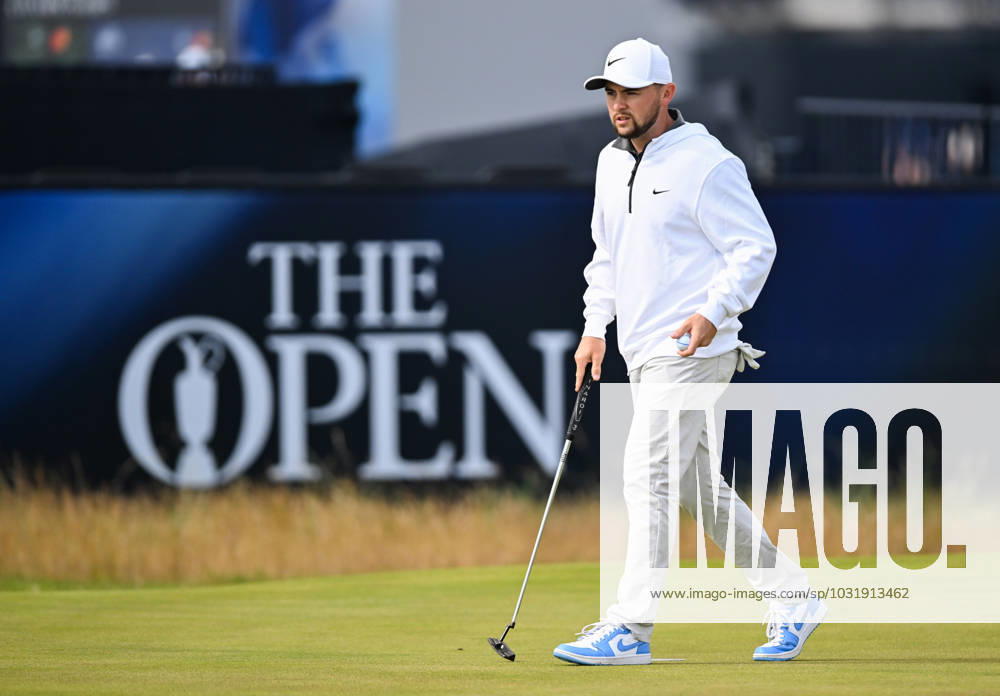 Mandatory Credit: Photo by Greig Cowie Shutterstock (14012011ce) Alan Fitzpatrick on the 1st Green The British Open Championship, Practice, Golf, Royal Liverpool Golf Club, Liverpool, UK - 17 Jul 2023 The British Open Championship, Practice, Golf, Royal Liverpool Golf Club, Liverpool, UK - 17 Jul 2023